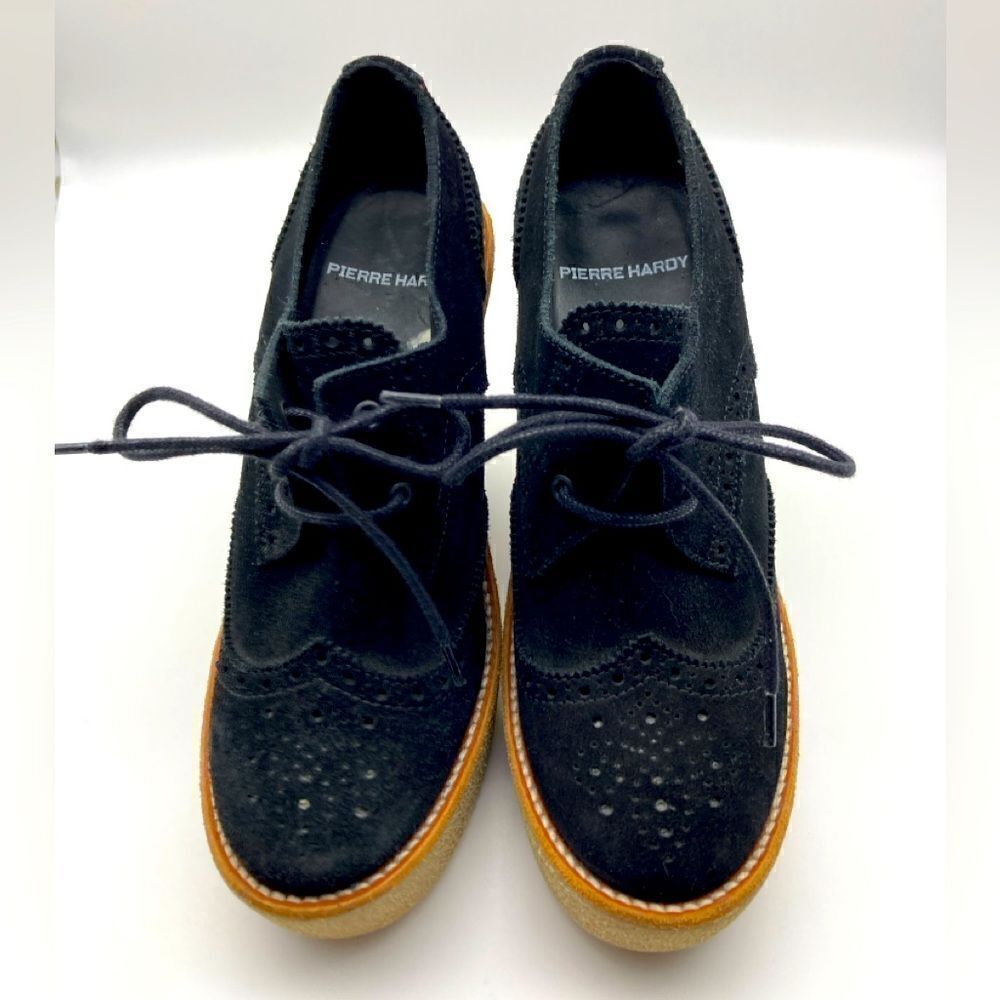 Pierre Hardy Black Suede Wedge Shoes Size 36/5,5